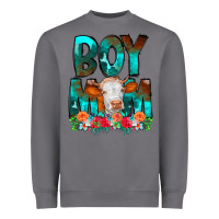 Storm Boy Mom Flowers Cow Heavyweight Sweatshirt - CowCowDesign