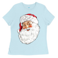 Baby Blue Santa Ladies Tee - NancyCooperArtShop