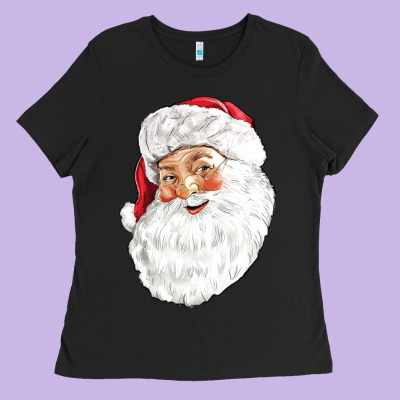 Santa Ladies Tee Designed By Nancycooperartshop