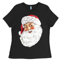 Black Santa Ladies Tee - NancyCooperArtShop