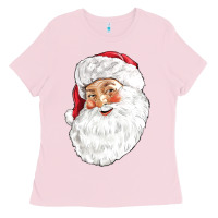 Bubblegum Pink Santa Ladies Tee - NancyCooperArtShop
