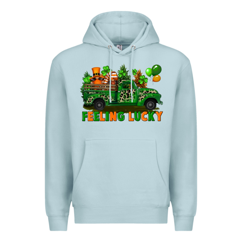 Feeling Lucky With Gnomes On Truck Premium Hoodie by FaDigitalArtStudio | Teevron