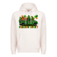 Pale Pink feeling lucky with gnomes on truck Premium Hoodie - FaDigitalArtStudio