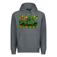 Rock feeling lucky with gnomes on truck Premium Hoodie - FaDigitalArtStudio