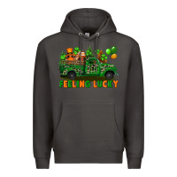 Smoke feeling lucky with gnomes on truck Premium Hoodie - FaDigitalArtStudio