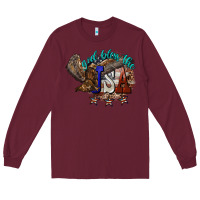 Burgundy God bless the USA Eagle 4th of july Long Sleeve Tee - HowdyJamesFarm
