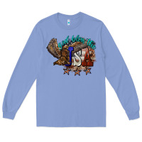 Colony Blue God bless the USA Eagle 4th of july Long Sleeve Tee - HowdyJamesFarm