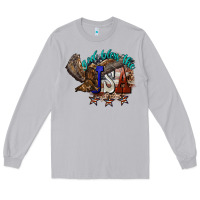 Moon Dust God bless the USA Eagle 4th of july Long Sleeve Tee - HowdyJamesFarm