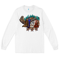 White God bless the USA Eagle 4th of july Long Sleeve Tee - HowdyJamesFarm
