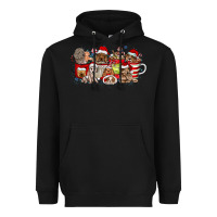 Black Christmas Dog Coffee Heavyweight Hoodie - CowhideDigitalArt