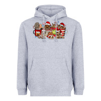 Heather Grey Christmas Dog Coffee Heavyweight Hoodie - CowhideDigitalArt
