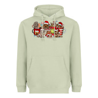Matcha Christmas Dog Coffee Heavyweight Hoodie - CowhideDigitalArt