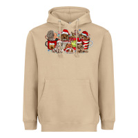 Mushroom Christmas Dog Coffee Heavyweight Hoodie - CowhideDigitalArt