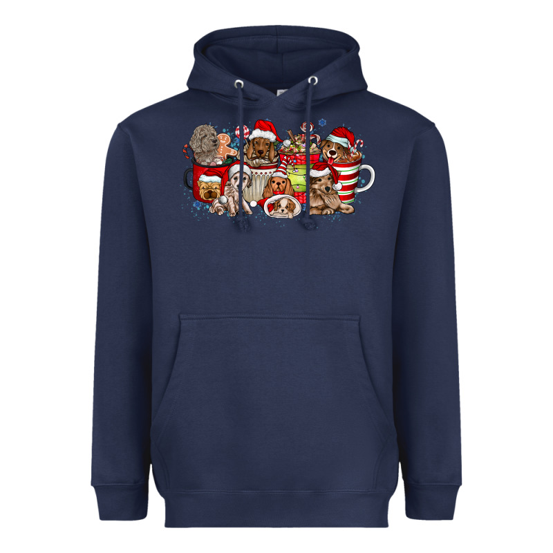 Christmas Dog Coffee Heavyweight Hoodie by CowhideDigitalArt | Teevron