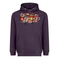 Plum Christmas Dog Coffee Heavyweight Hoodie - CowhideDigitalArt