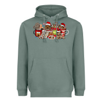 Sage Christmas Dog Coffee Heavyweight Hoodie - CowhideDigitalArt