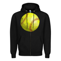 Black softball Zipper Hoodie - FaDigitalArtStudio