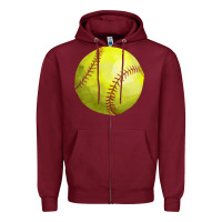 Burgundy softball Zipper Hoodie - FaDigitalArtStudio