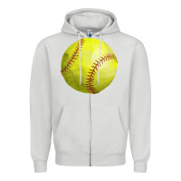 Dove Grey softball Zipper Hoodie - FaDigitalArtStudio