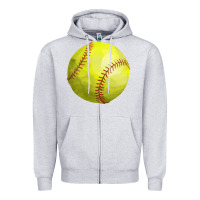 Heather Grey softball Zipper Hoodie - FaDigitalArtStudio