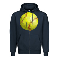 Navy softball Zipper Hoodie - FaDigitalArtStudio
