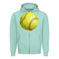 Seafoam softball Zipper Hoodie - FaDigitalArtStudio