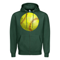 Sports Green softball Zipper Hoodie - FaDigitalArtStudio
