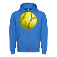 True Royal softball Zipper Hoodie - FaDigitalArtStudio