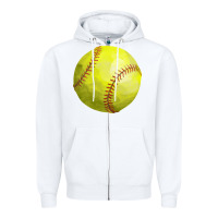 White softball Zipper Hoodie - FaDigitalArtStudio