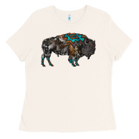 Bone cowhide bison Ladies Tee - RanaPortraitStore