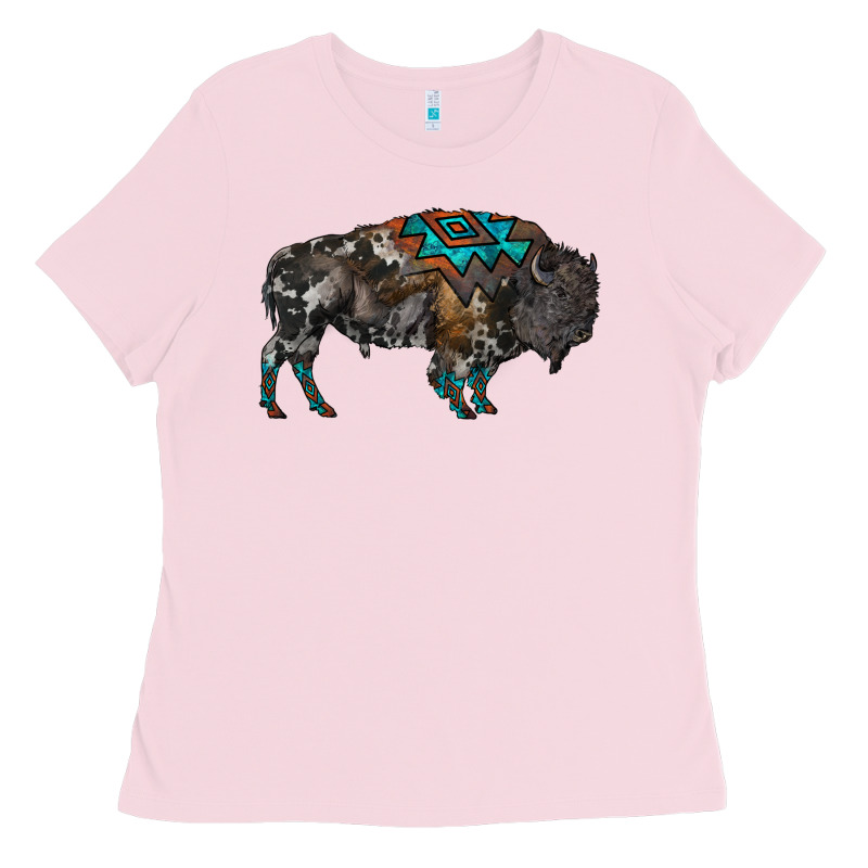 Cowhide Bison Ladies Tee by RanaPortraitStore | Teevron