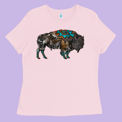 Cowhide Bison Ladies Tee Designed By Ranaportraitstore