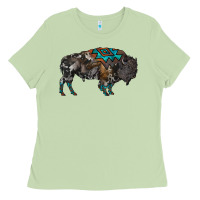 Matcha cowhide bison Ladies Tee - RanaPortraitStore