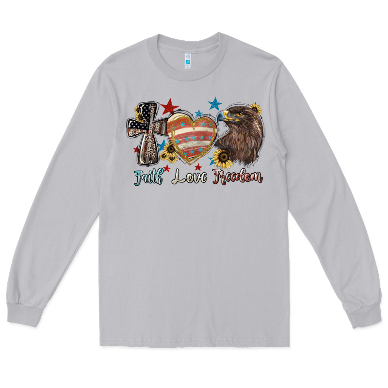 Faith Love Freedom 4th Of July Long Sleeve Tee by HowdyJamesFarm | Teevron