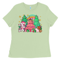 Matcha Unicorn Christmas trees Ladies Tee - NancyCooperArtShop