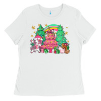 White Unicorn Christmas trees Ladies Tee - NancyCooperArtShop