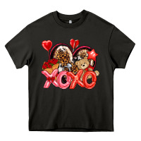 Asphalt xo xo with leopard and cowhide heart Heavy Core Tee - NancyCooperArtShop