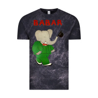 Cloud Black babar the elephant Vintage Tee - lanVoArt
