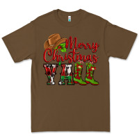 Cacao Merry Christmas Y'all Cowboy Premium Tee - MaliasSmallBusiness