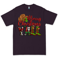 Plum Merry Christmas Y'all Cowboy Premium Tee - MaliasSmallBusiness