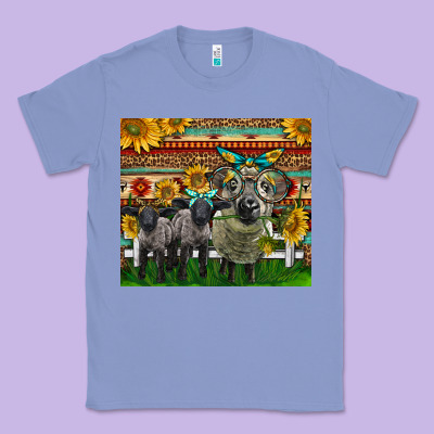 Western Cute Hampshire Sheep Family Classic Tee Designed By Lillyallendesigns