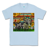 Dusty Blue Western Cute Hampshire Sheep Family Classic Tee - LillyAllenDesigns
