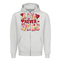 Dove Grey Love never fails Zipper Hoodie - FaDigitalArtStudio