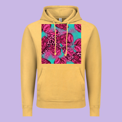 Breast Cancer Seamless Pattern Vintage Hoodie Designed By Texasbilliewilder