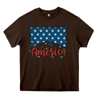 Chocolate Brown America Heavy Core Tee - MaliasSmallBusiness