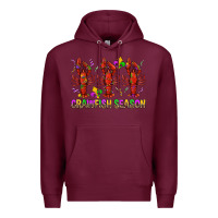 Burgundy Crawfish season mardi gras Premium Hoodie - BundleAndBundleShop