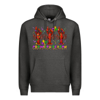 Charcoal Heather Crawfish season mardi gras Premium Hoodie - BundleAndBundleShop