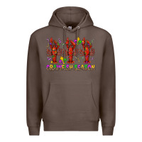 Coffee Crawfish season mardi gras Premium Hoodie - BundleAndBundleShop