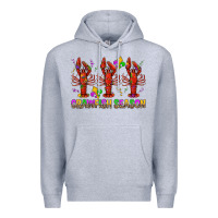 Heather Grey Crawfish season mardi gras Premium Hoodie - BundleAndBundleShop