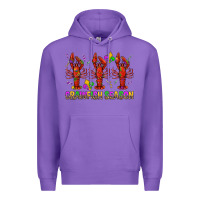 Purple Crawfish season mardi gras Premium Hoodie - BundleAndBundleShop